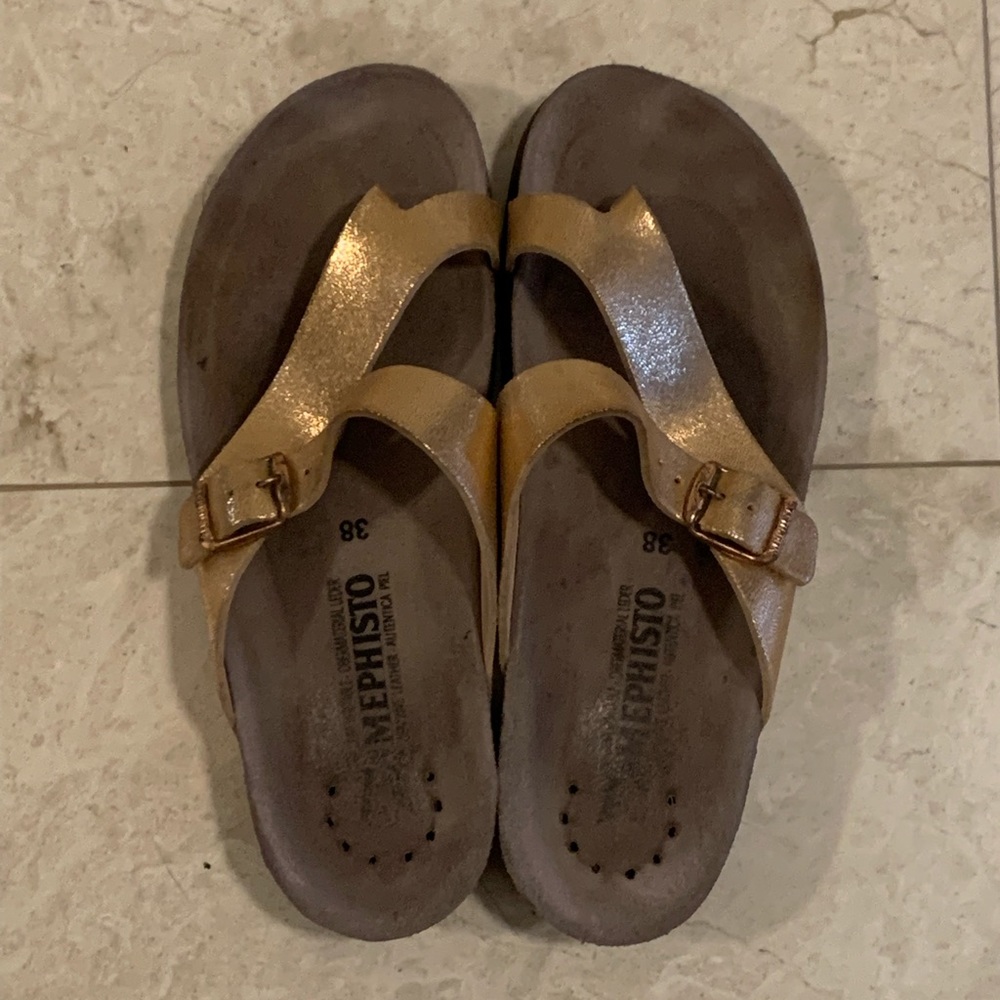 MEPHISTO WOMEN’S 'HELEN' ROSE GOLD SANDALS 8